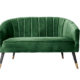 Udlejning / leje af sofa i grøn velour. Elegant 2-personers loungesofa udlejes. Lejepris pr. dag kr. 1.495,-